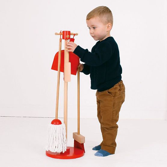 Bigjigs Toys set za čišćenje crveni