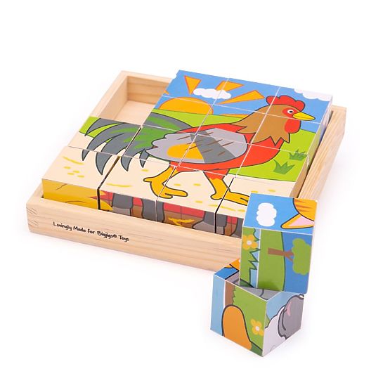 Bigjigs Toys Slagalica kocke farma