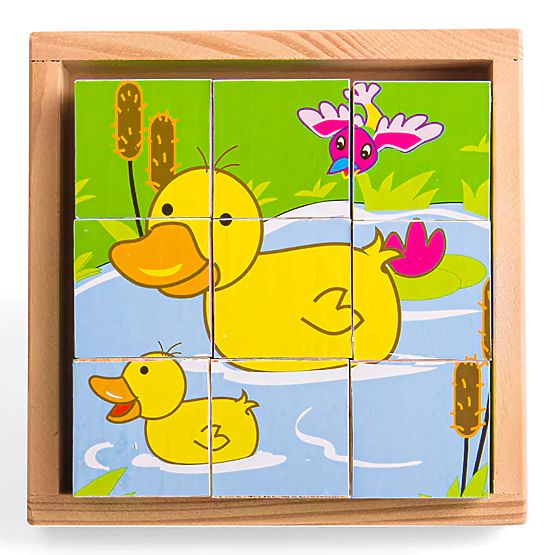 Bigjigs Toys Slikovne kocke kubusi Životinje 9 kocki