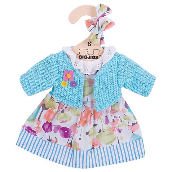 Bigjigs Toys Tirkizna haljina sa džemperom za lutku 28 cm