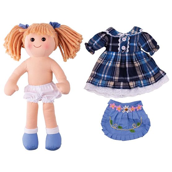 Bigjigs Toys Tkanena lutka Katie 34 cm
