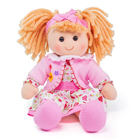 Bigjigs Toys Tkanena lutka Kelly 34 cm