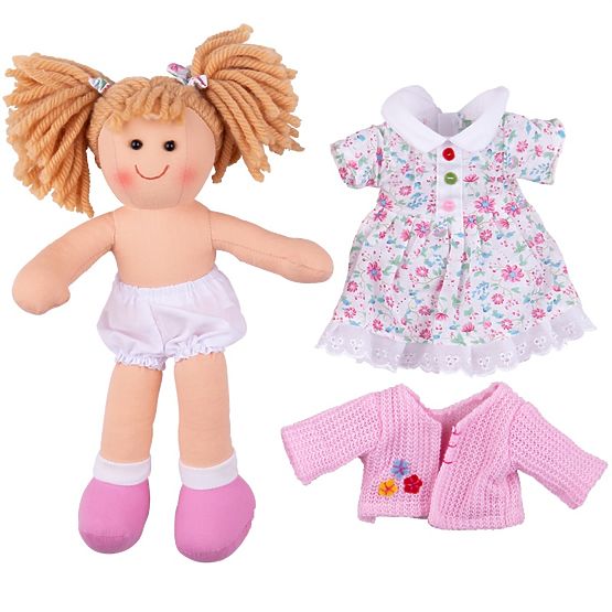 Bigjigs Toys Tkanena lutka Poppy 28 cm