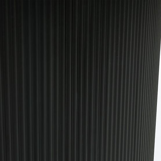 Blagovaonski stol Maurizio 180 cm, crni, rebrasti