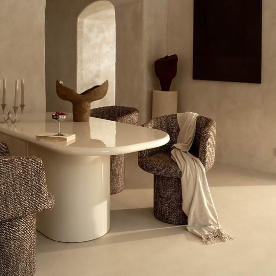 Blagovaonski stol Modesto 180 cm, svijetlo bež, sjajni