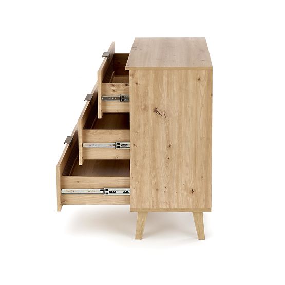 BORNEO KM-2 komoda hrast artisan/crna