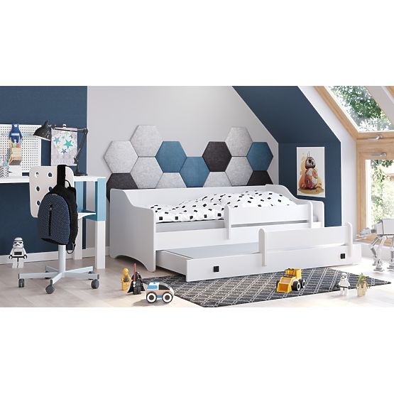 Bračni krevet ERYK s ladicom i zaštitom 160x80 crna ručka