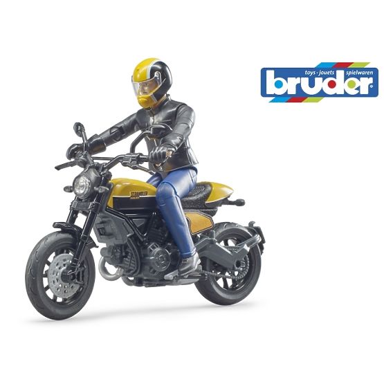 Bruder 63053 BWORLD Motocikl Scrambler Ducati Cafe Racer s vozačem