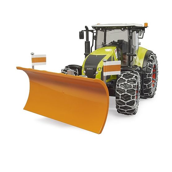 Bruder Claas Axion 950 s lancima za snijeg i plugom