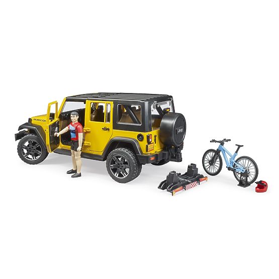 Bruder Jeep Wrangler Rubicon s biciklistom i biciklom