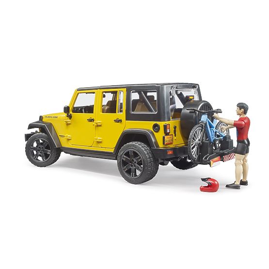 Bruder Jeep Wrangler Rubicon s biciklistom i biciklom