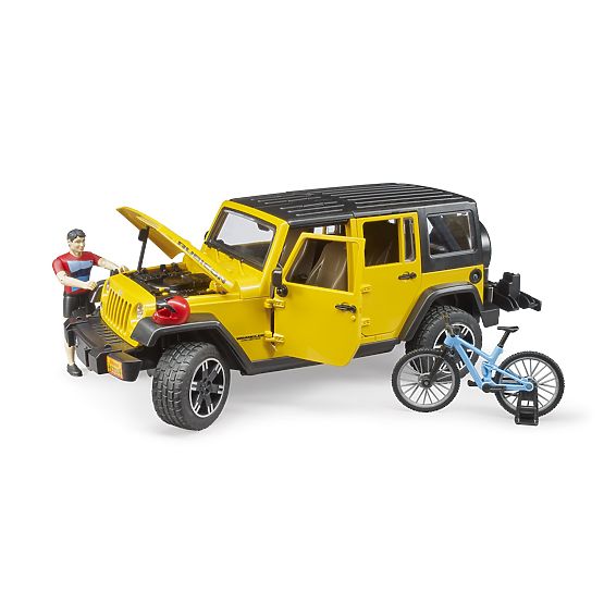 Bruder Jeep Wrangler Rubicon s biciklistom i biciklom