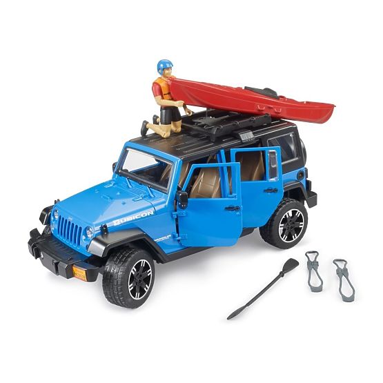 Bruder Jeep Wrangler Rubicon s kajakom i figuricom 1:16
