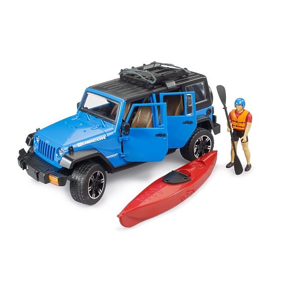 Bruder Jeep Wrangler Rubicon s kajakom i figuricom 1:16