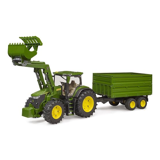 Bruder traktor John Deere 7R 350 s prednjim utovarivačem i tandem prikolicom