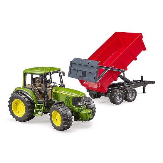 Bruder traktor John Deere i kiperska prikolica