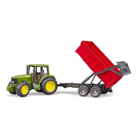 Bruder traktor John Deere i kiperska prikolica