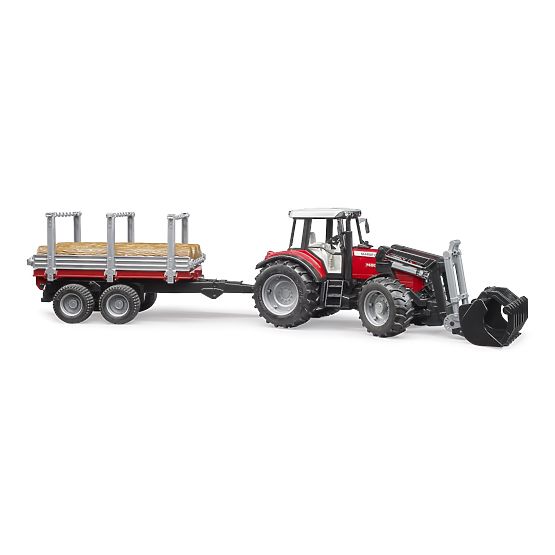 Bruder traktor Massey Ferguson 7480 s prednjim utovarivačem i transporterom za trupce