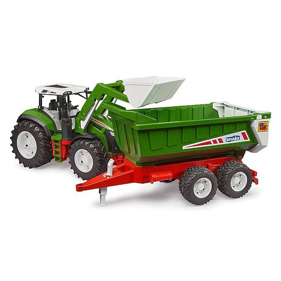 Bruder traktor ROADMAX s prednjim utovarivačem i prikolicom