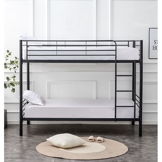 Dvokatni metalni krevet BUNKY 200x90 cm - crni