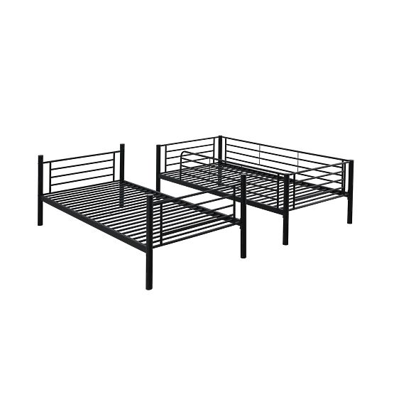 Dvokatni metalni krevet BUNKY 200x90 cm - crni