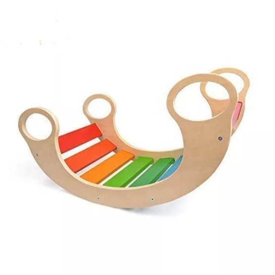 Drvena Montessori ljuljačka Jumbo - boje
