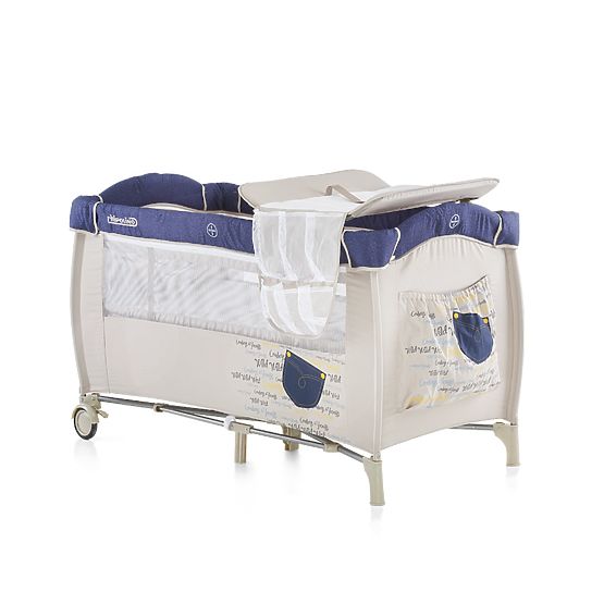 CHIPOLINO Cestovní postýlka Play pen and Crib  Bella - denim