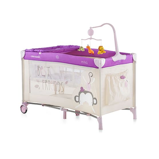 CHIPOLINO Cestovní postýlka  Play pen and Crib  Mila - fialová