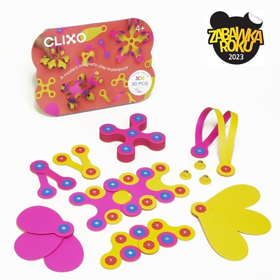 Clixo magnetske kocke Crew pack, Ružičasto-Žute