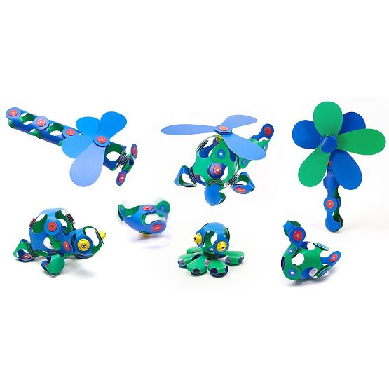 Clixo magnetske kocke Crew pack, Zeleno-Plave