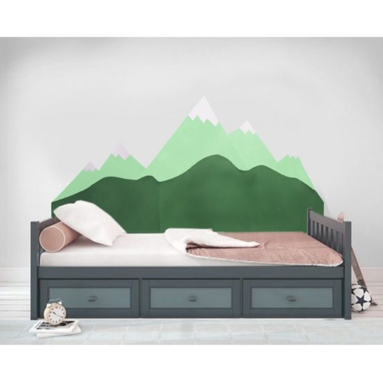 Pjena za zaštitu zida iza kreveta Mountains - zelena