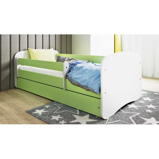 Dječji krevet s ogradom Ourbaby - zeleno-bijeli