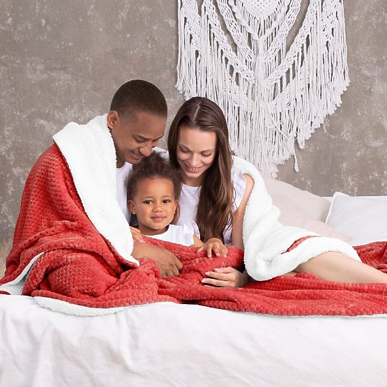 Deka SHLEEPY crvena boja utisnuti žakard klasični stil 130x180