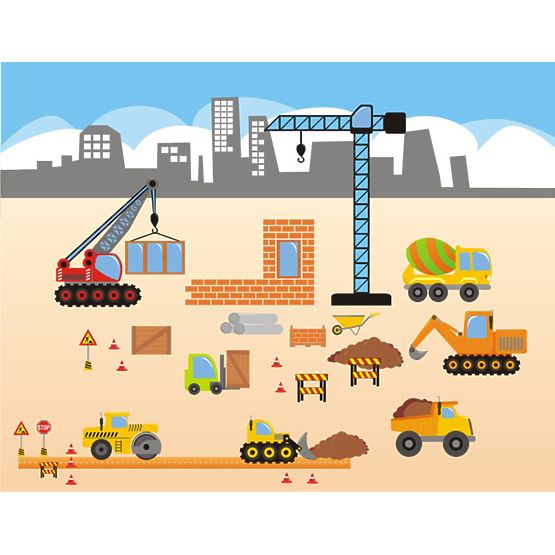 Dekorace na zeď AUTA budovy