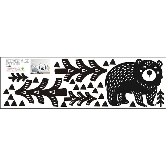 Dekorace na zeď Medvěd v lese černý