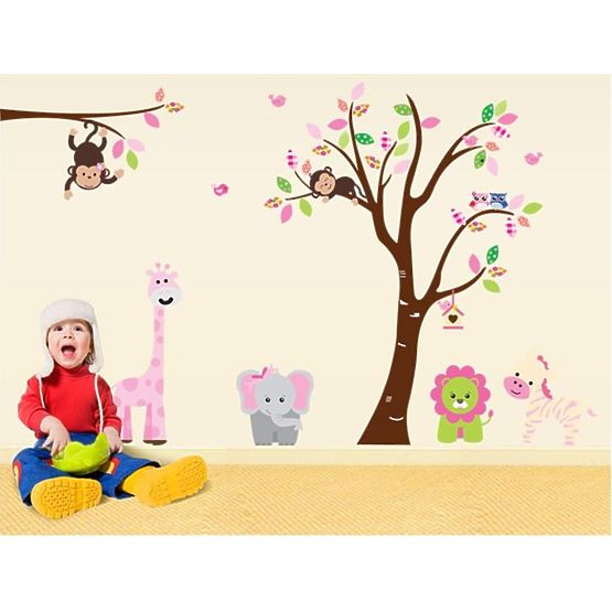 Dekorace na zeď - zvířatka safari