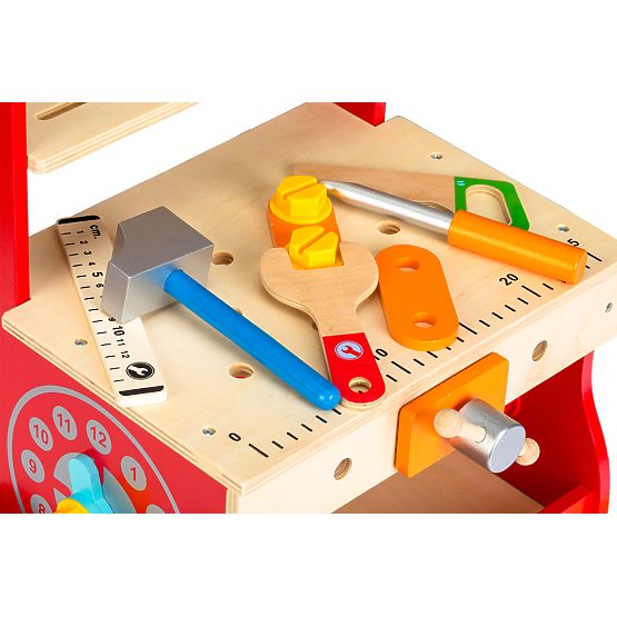 Dětská dřevěná dílnička s kolečky