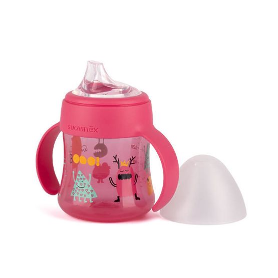 Dětská láhev s oušky Suavinex BOOO - růžová 150 ml