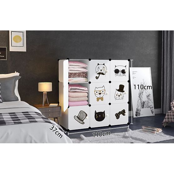 Dječji modularni ormar s policama za djecu 9x - mačke