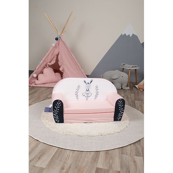 Dječji kauč Bunny Ballerina - bijelo-roza
