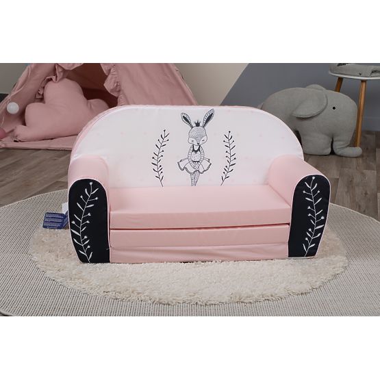 Dječji kauč Bunny Ballerina - bijelo-roza