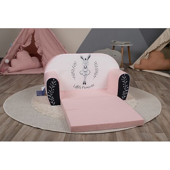 Dječji kauč Bunny Ballerina - bijelo-roza