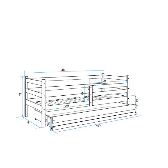 Dětská postel Erik - bílo-šedá