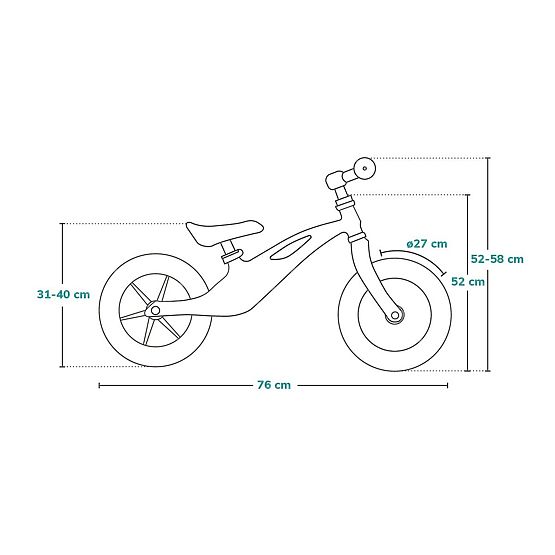 Dječji izbacivač Arie s ručnom kočnicom - sivo-zeleni
