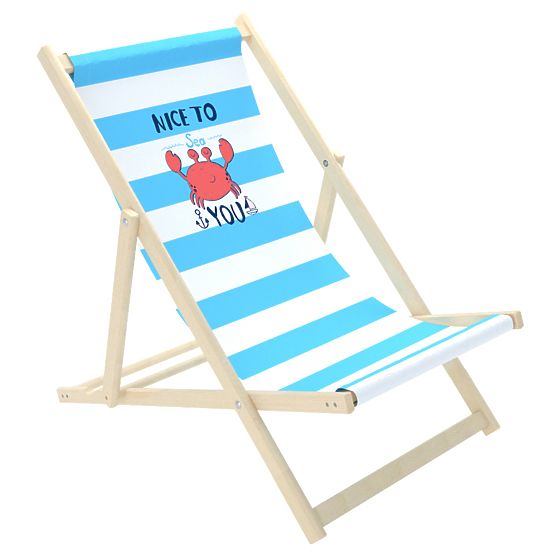 Dječja ležaljka za plažu Krab - plavo-bijela