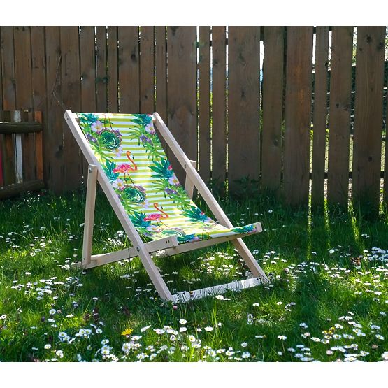 Dječja ležaljka za plažu Flamingos i tropsko cvijeće