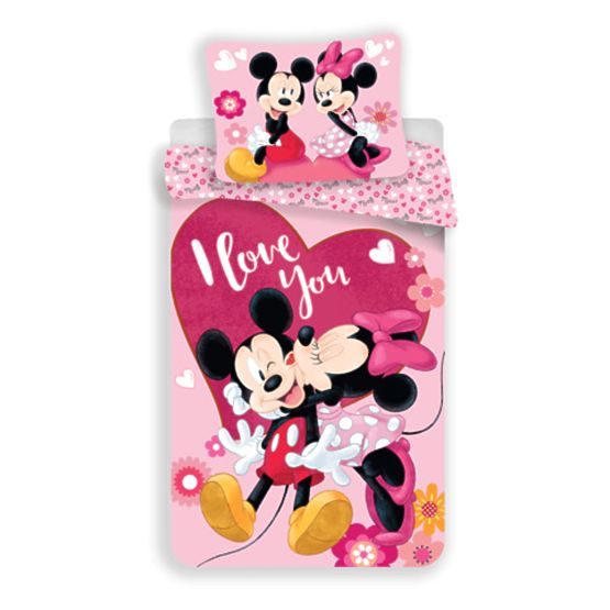 Dječja posteljina 100 x 135 cm + 40 x 60 cm Mickey and Minnie pus