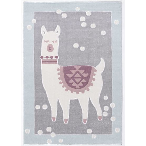 Dětský koberec Lama - šedo-modrý