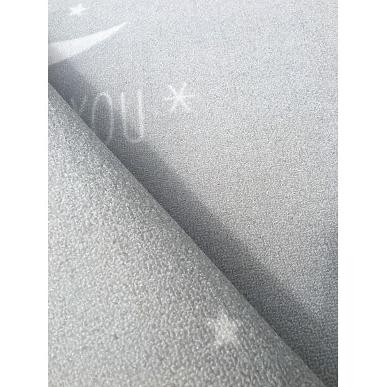 Dětský koberec LOVE YOU MOON stříbrná-šedá/bílá