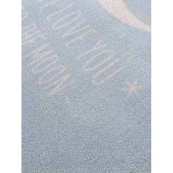 Dětský koberec LOVE YOU MOON sv.modrá/bílá